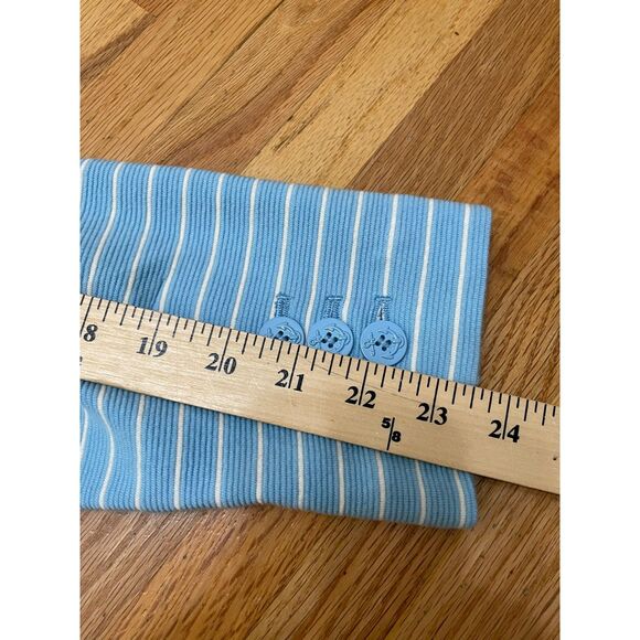 Talbots Women's M Blue Blazer Cotton Jacket Nautical Striped Career Stretch - Picture 7 of 10